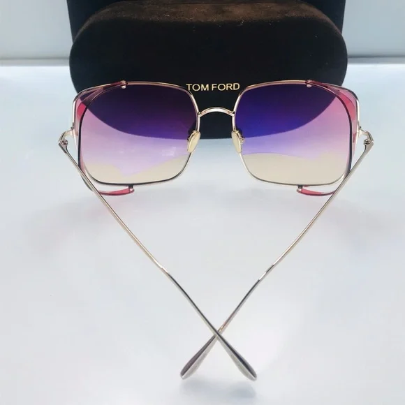 Tom Ford Toby-02 TF901 28T Gld Metal Woman s Side Shield Sunglasses 60mm - Picture 8 of 13